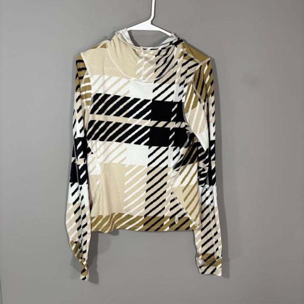 Free People FP Movement Shirt Womens Medium Multicolor Hooded Long Sleeve Top